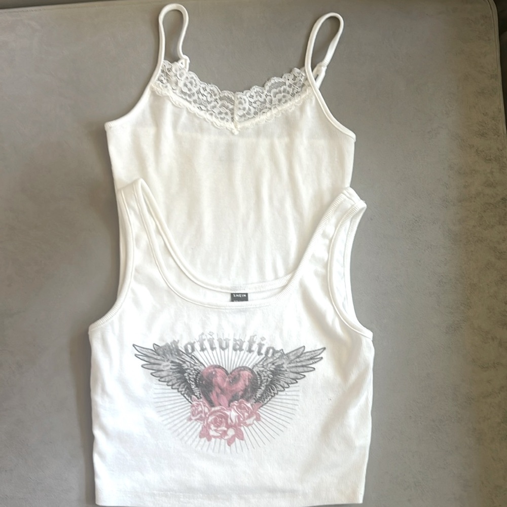 White tank tops